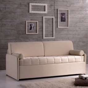 Clochard sofa bed with iron structure, slatted base