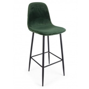 Irelia bar stool green velvet tubular steel legs 2 pcs.