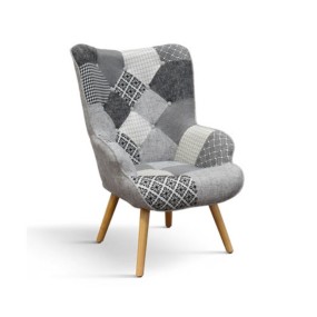 Rover Style Alice armchair upholstered in patchwork fabric