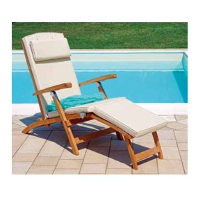 Greenwood Poltrona STEAMER reclinabile con cuscino ecrù sfoderabile ST 506 163/58/94-100 cm