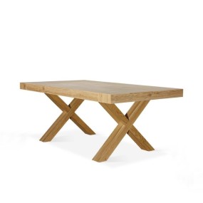 Extendable table with natural oak effect laminate structure and top